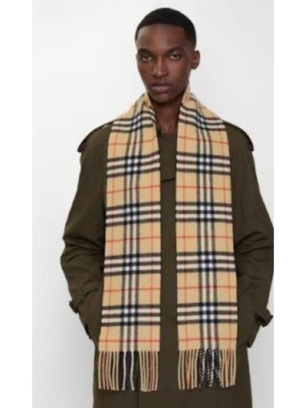 Vintage Burberrys of London 100% Cashmere Nova Check Scarf Made England